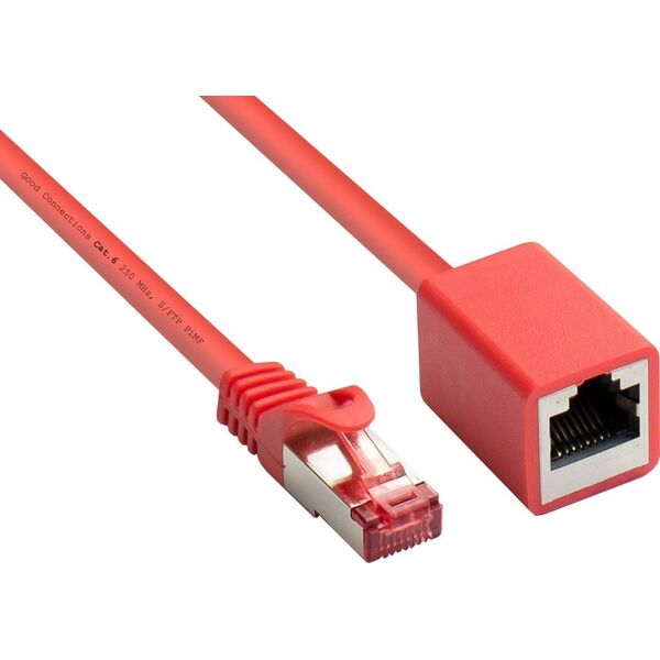 Καλώδιο επέκτασης Patch Good Connections με προστασία κλειδώματος, Cat. 6, S/FTP, PiMF, PVC, 250MHz, OFC, CU, κόκκινο, 3m, Good Connections (8063VR- 030R)