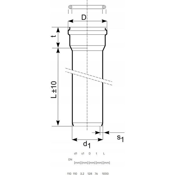 Magnaplast Rura z kielichem KGEM 110x3,2/500 SN8 LITA [96]