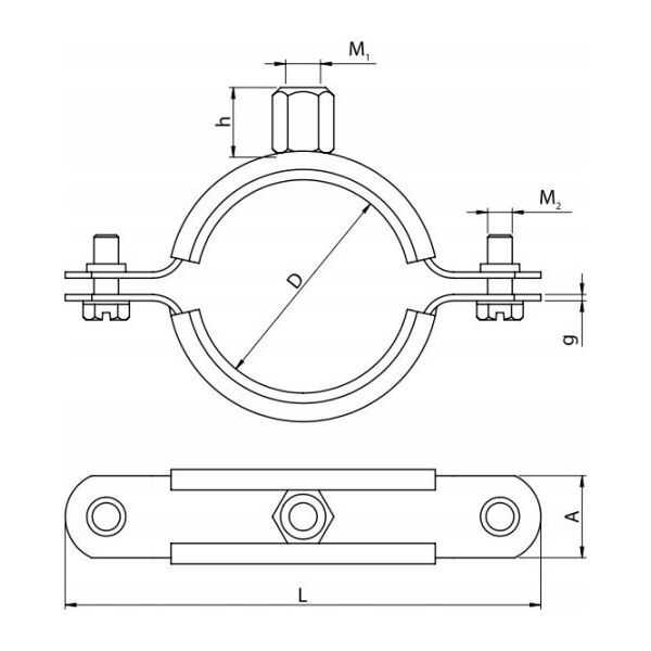 Niczuk Obejma pojedyncza DUO z izolacją 3/8" BK (17-22)