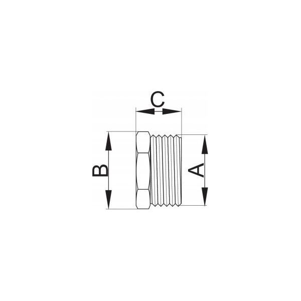 Hydroland Βύσμα GZ ΧΡΩΜΙΟ 3/8" H // ŁC.KOREK.3/8