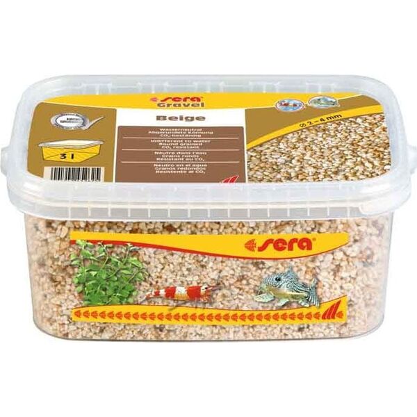 Χαλίκι ενυδρείου Sera Gravel Beige, 2 - 4 mm, 3 l, μπεζ 8038754 4001942452625