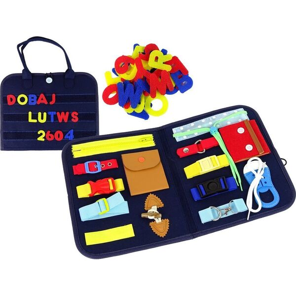 LeanToys Walizka Tablica Manipulacyjna Sensoryczna Dla Malucha