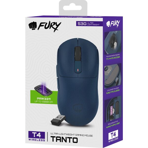 Mysz Fury Tanto T4 Wireless Granatowa (NFU-2206)