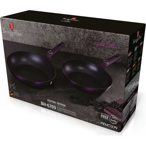 Patelnia Berlinger Haus zestaw Purple eclipse collection Tytanowa 2szt.