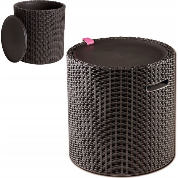 Keter Κήπος τραπέζι Curver Keter Cool Stool καφέ με λειτουργία αποθήκευσης