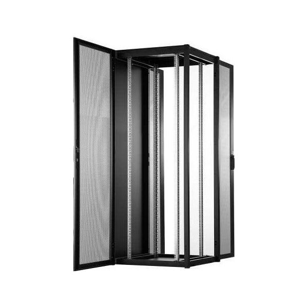 Szafa sieciowa stojąca Hyper Pro 19" 42U rack 800x800, drzwi przód perforacja, czarny, 1000kg