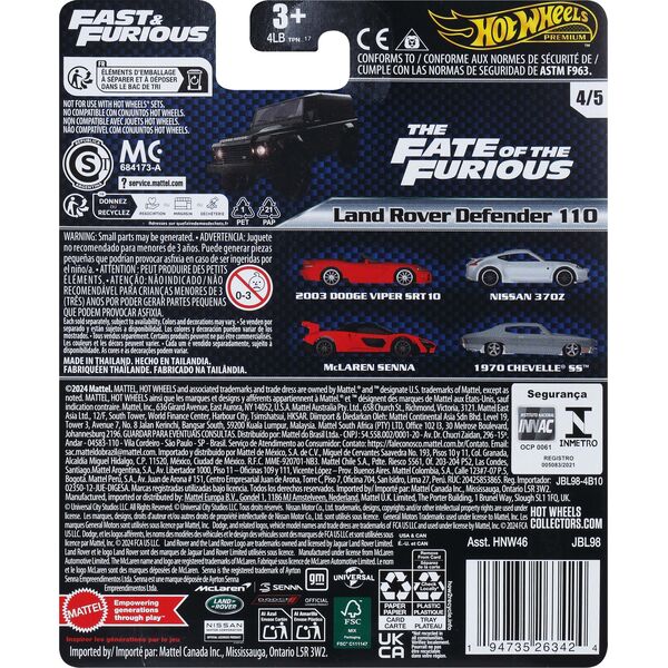 Hot Wheels LAND ROVER DEFENDER 11 1:64 HNW46/JBL98