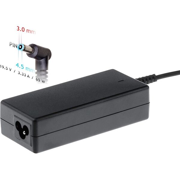Zasilacz do laptopa Akyga 65 W, 3 mm, 3.3 A, 19.5 V (AK-ND-58)