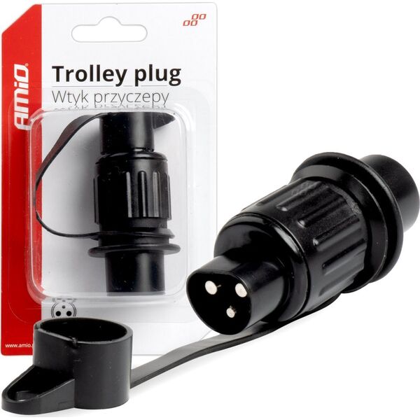 AMiO Wtyczka elektryczna 3 pin złącze 3 pinowe amio-03213