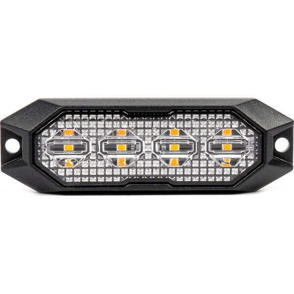 AMiO Lampa błyskowa ostrzegawcza płaska 4x3w led r65 r10 12v 24v amio-03929