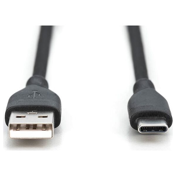 Καλώδιο USB Digitus Digitus USB-A > USB-C 2.0 (ST-ST) 1m Καλώδιο φόρτισης Σιλικόνης 60W Μαύρο
