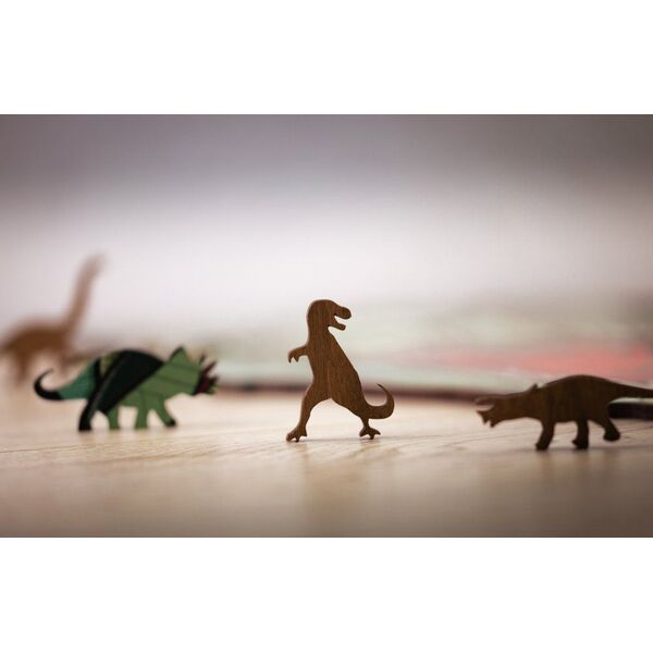 EcoWoodArt EWA Drewniane Puzzle 3D Klocki Układanka T-Rex