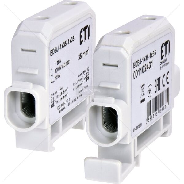 Σφιγκτήρας Etipo ETI Polam 001102431 125A 1-πολικός (2,5-35mm2 - 2,5-35mm2) για καλώδια AL/Cu γκρι EDBJ-1x35-1x35