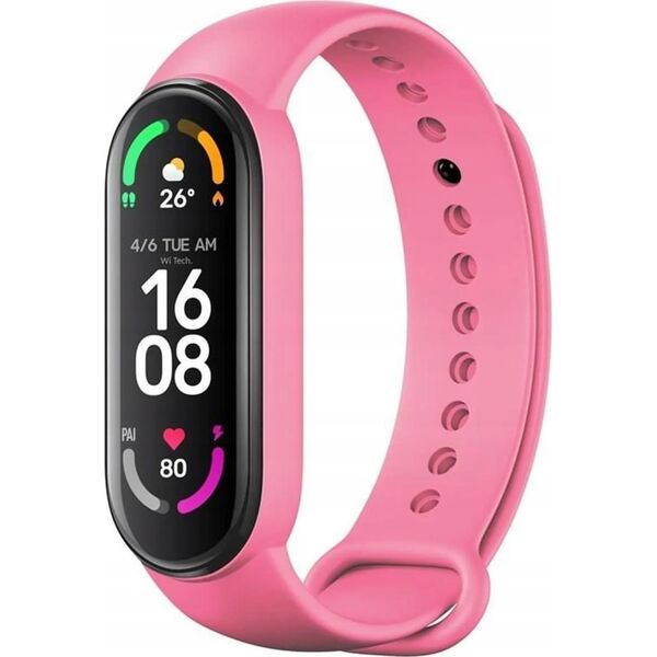 OEM Pasek silikonowy do XIAOMI Mi Band 5 / 6 / 7 różowy (37)