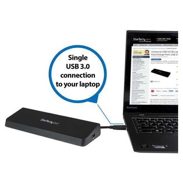 Stacja/replikator StarTech 4K Dock USB (USB3DOCKHDPC)