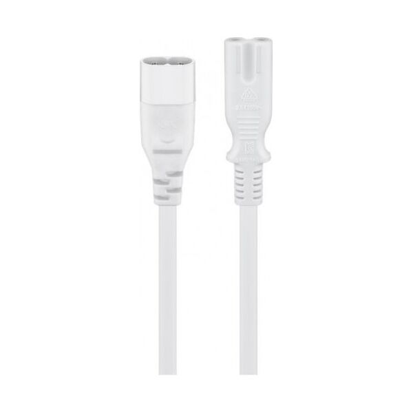 Kabel zasilający Goobay Kabel przedłużający C7/C8, 2 m, biały - Wersja kolorystyczna Biały