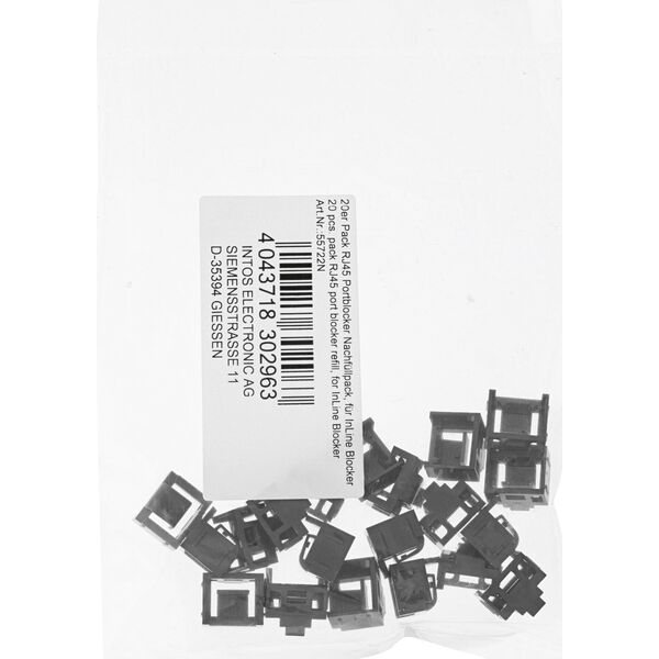 InLine InLine® RJ45 port blocker, 20 blocker refill pack, black