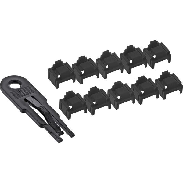 InLine InLine® RJ45 port blocker, starter set with 10 blockers and key, black
