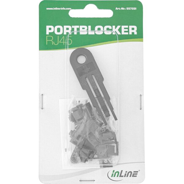 InLine InLine® RJ45 port blocker, starter set with 10 blockers and key, black