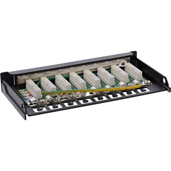 InLine InLine® Patch panel Cat.6A 0.5U 8-port, table/wall mounting, black RAL9005
