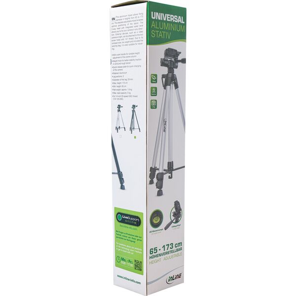 Statyw InLine InLine® Professional light weight Tripod silver max. height 1.73