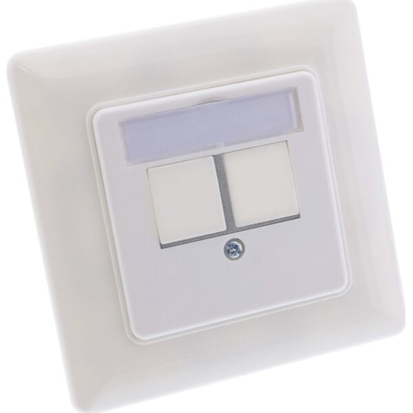 InLine InLine® Frame set for 2x RJ45 Keystone SNAP-In, white RAL9010