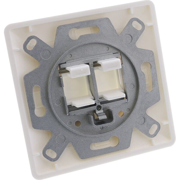 InLine InLine® Frame set for 2x RJ45 Keystone SNAP-In, white RAL9010
