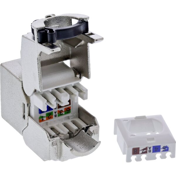 InLine InLine® Keystone RJ45 jack slim, SNAP-In, Cat.8.1, integrated cable tie