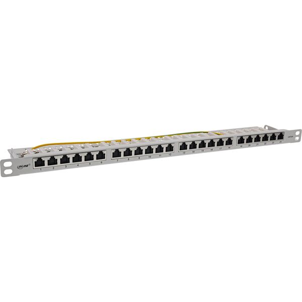 InLine InLine® 19" patch panel Cat.6A 0.5 U 24-port, with dust protection, grey