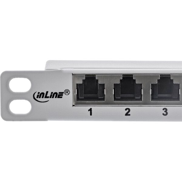 InLine InLine® 19" patch panel Cat.6A 0.5 U 24-port, with dust protection, grey