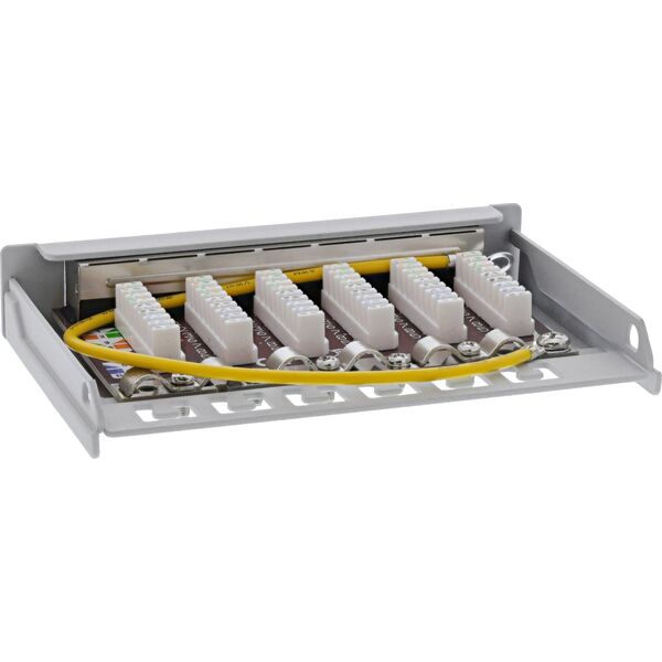 InLine InLine® Patch panel Cat.6A 0.5U 6-port, for table/wall/rail, with dust protection, grey