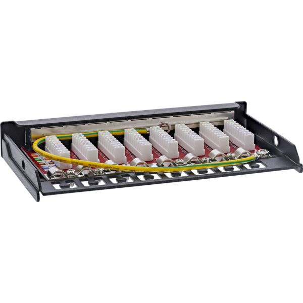 InLine InLine® Patch panel Cat.6A 0.5U 8-port, for table/wall/rail, with dust protection, black
