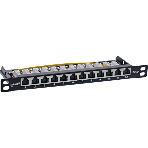 InLine InLine® 10" patch panel Cat.6A 0.5U 12-port, with dust protection, black