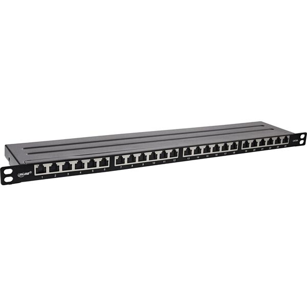 InLine InLine® 19" patch panel Cat.6A 0.5 U 24-port, with dust protection, black