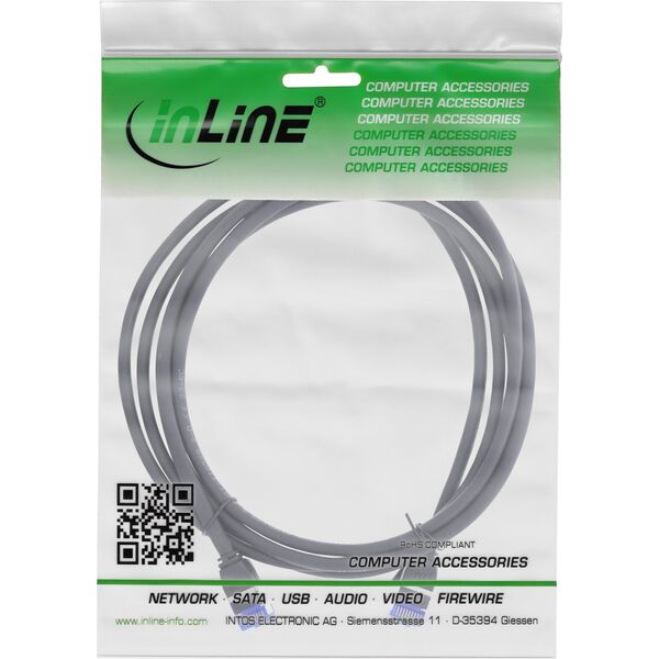 InLine InLine® Patch cable slim, Cat.6A, S/FTP, TPE (LSZH) flexible, PoE, black, 15m