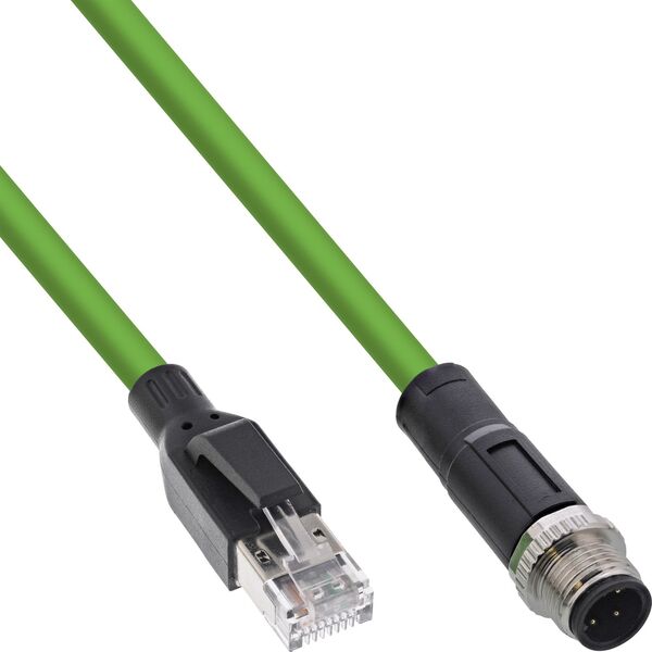 InLine InLine® Industrial network cable, M12 4-pin D-coded male plug to RJ45, PUR 7,5m