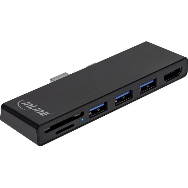 Canyon InLine® MultiHub, Surface Pro 4/5/6, 3-Port USB 3.2 Type-A female, HDMI 4K, Cardreader, black