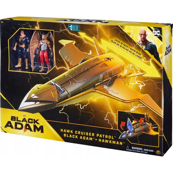 DC Comics Black Adam Juodas ADAM kosminis laivas su Juodas Adam ir Hawkman figūrėlėmis, 6064871