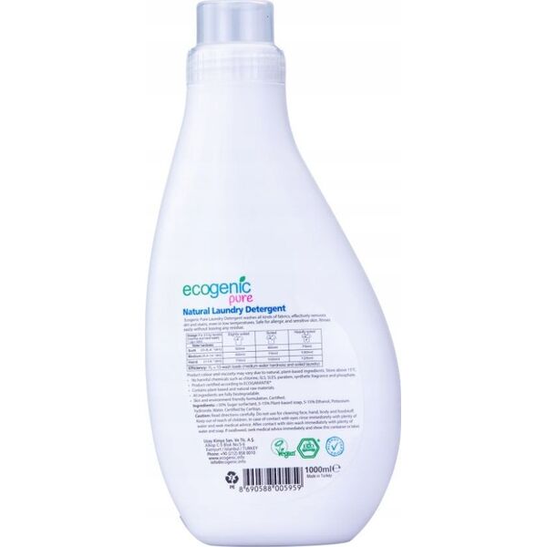ECOGENIC Ecogenic Pure, Hipoalergiczny płyn do prania, bezzapachowy, 1000 ml