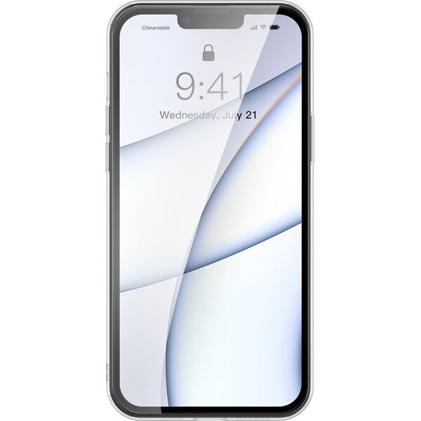Baseus Baseus Frosted Glass Case etui pokrowiec do iPhone 13 Pro Max sztywna obudowa z żelową ramką czarny (ARWS001101)