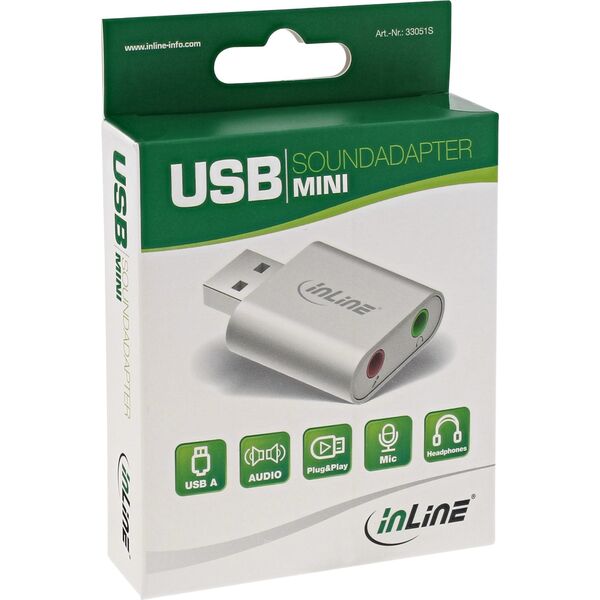 Adapter AV InLine INLINE USB Audio Soundadapter Mini Aluminium Gehaeuse