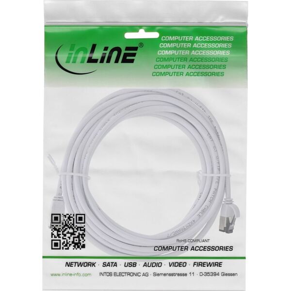 InLine InLine® Patch cable slim, U/FTP, Cat.8.1, TPE halogen-free, white 10m
