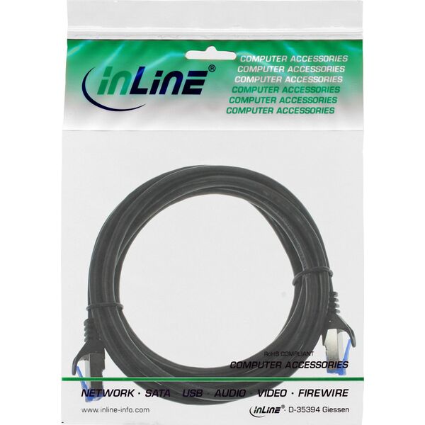 InLine InLine® Patch cable armoured, U/FTP, Cat.6A, black, 5m
