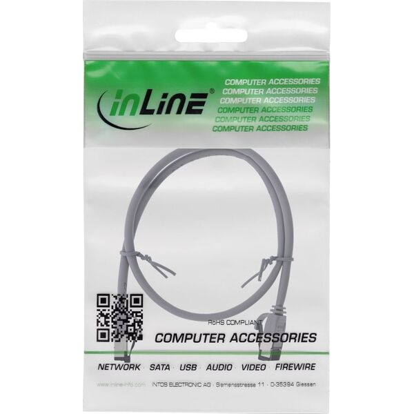 InLine InLine® Patch cable slim, U/FTP, Cat.8.1, TPE halogen-free, grey 1m