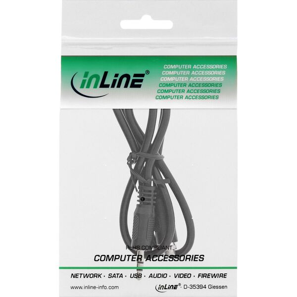 InLine InLine® Audio adapter cable, 3.5mm Stereo male/female with thread , 0.6m