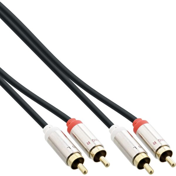 InLine InLine® Slim Audio cable 2x RCA M/M, Stereo, 1m