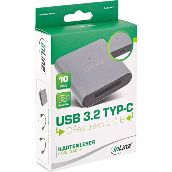 Czytnik InLine InLine® Card reader USB 3.2 USB Type-C oder USB A, for CFexpress Type-B cards