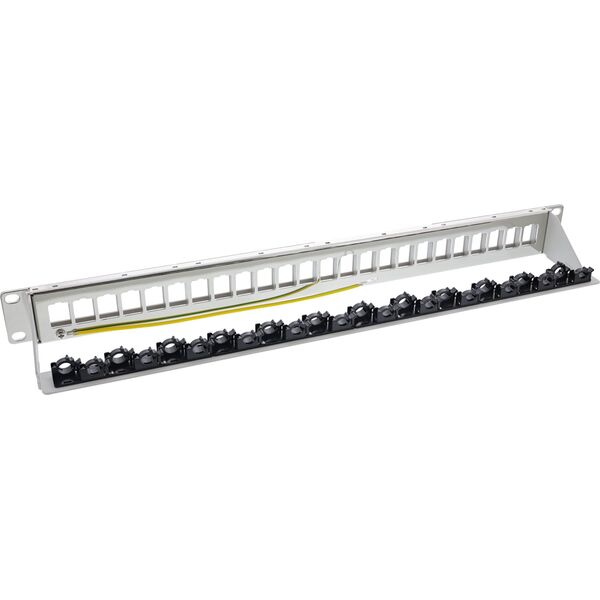 InLine InLine® Patch panel 24-way, Keystone empty panel Patch panel, 19", 1U, light grey RAL7035