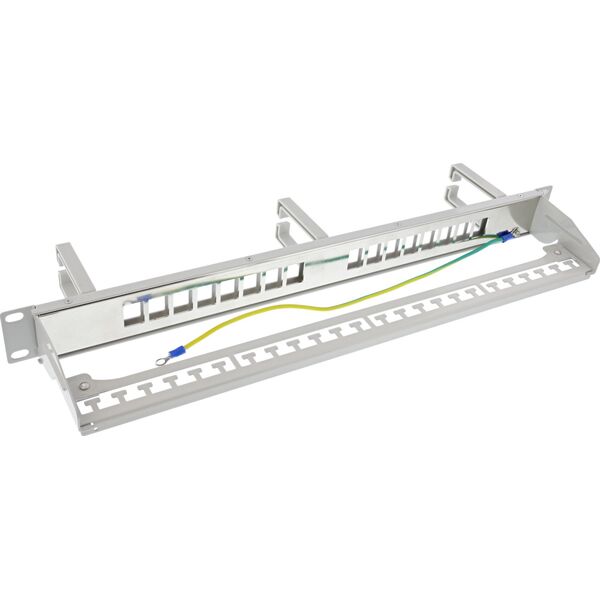 InLine InLine® Patch panel Cat.6A 16-way, with 3 brackets, 16 keystones, 19", 1U, grey