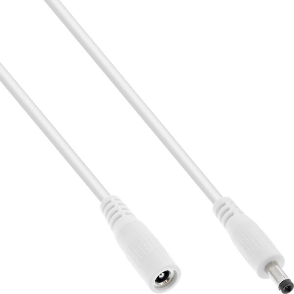 InLine InLine® DC extension cable, DC plug male/female 4.0x1.7mm, white, 5m